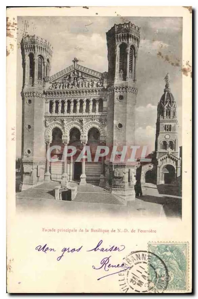 Fachada principal da Basílica N.-S. de Fourvière — Villeurbanne - Frente