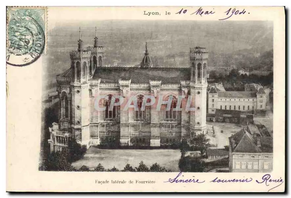 Lyon — Façade latérale de l'ourvière — Renié - Frente