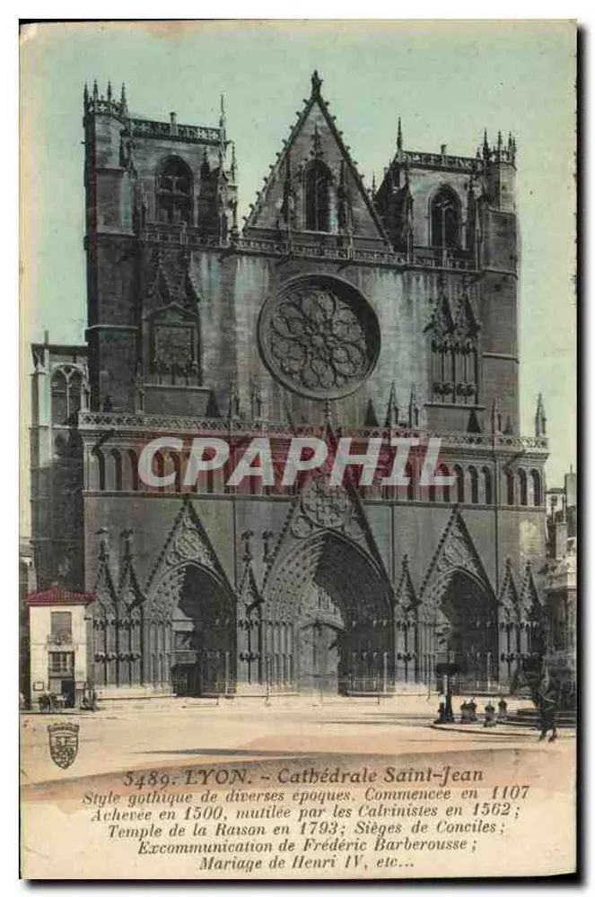 LYON. — Kathedrale Saint-Jean — Gotischer Stil aus verschiedenen Epochen, begonnen 1107 - Vorderseite