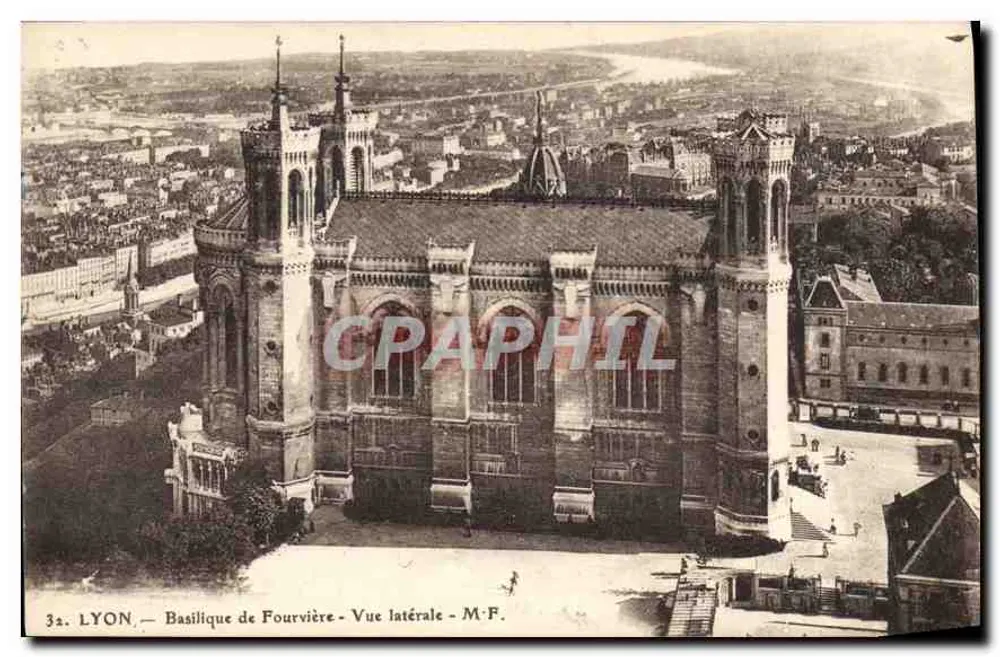 LYON — Basílica de Fourvière — Vista lateral — M.F. - Frente
