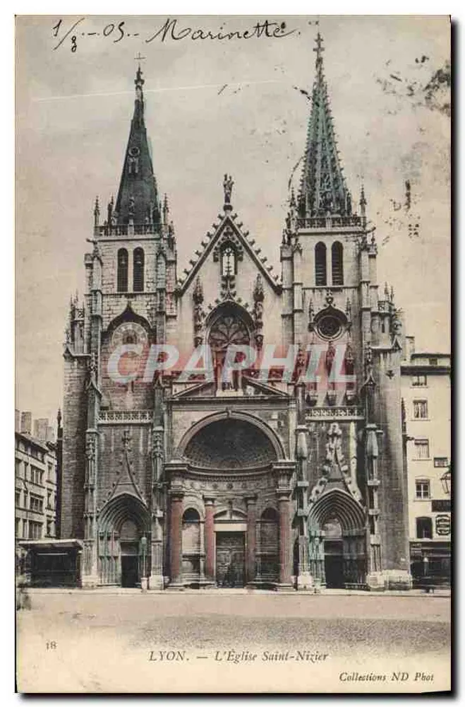 LYON — A Igreja de Saint-Nizier — Collections ND Phot - Frente
