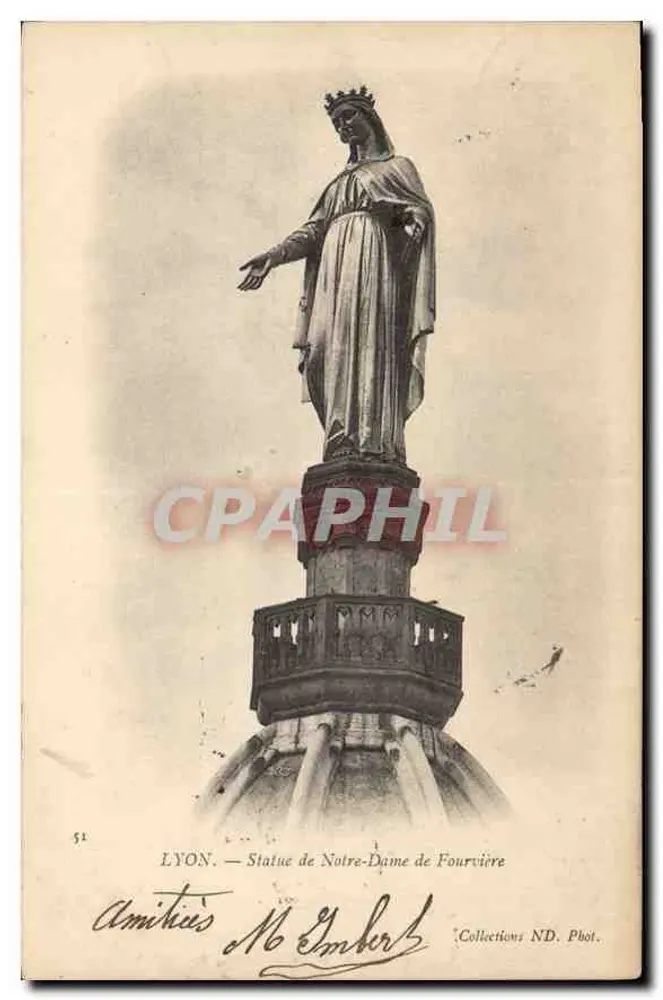 LYON — Estátua de Nossa Senhora de Fourvière — Coleções ND. Phot. - Frente