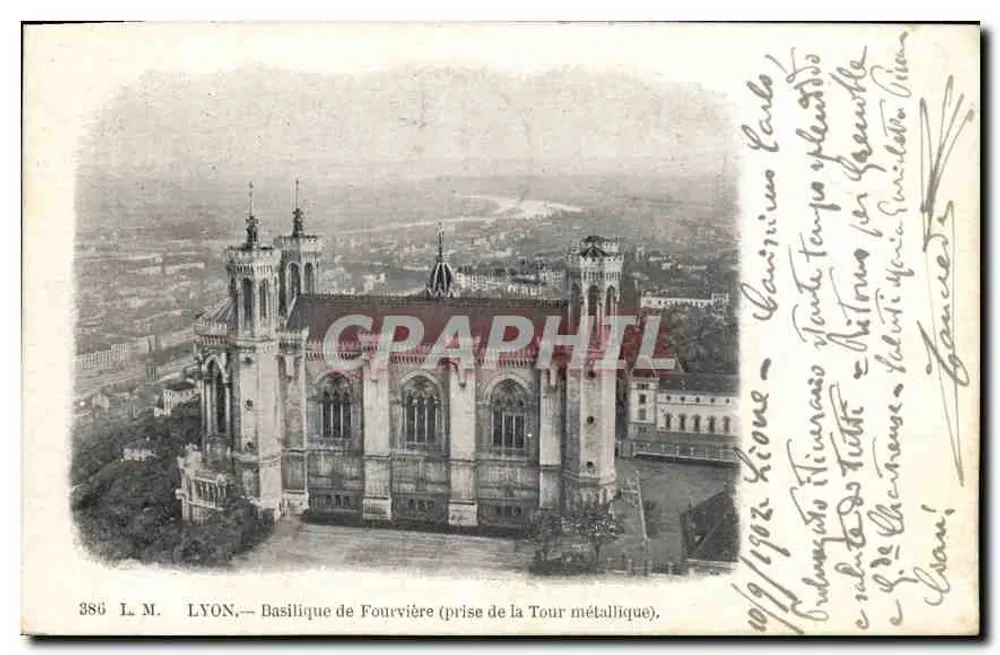LYON — Basilique de Fourvière (Aussicht von der Metalltürme) — L.M. n°386 - Vorderseite