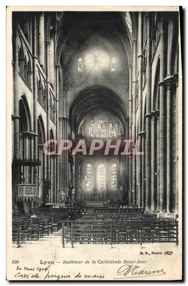 Lyon — Interior da Catedral de São João — B. P. Paris n°690 - Frente