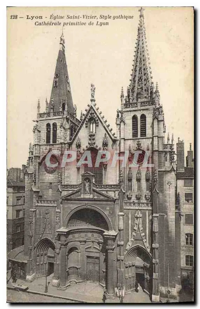 Lyon — Kirche Saint-Vizier, Gotischer Stil — Ursprüngliche Kathedrale von Lyon — Nr. 128 - Vorderseite
