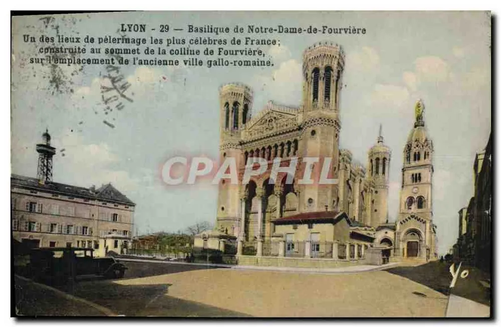 LYON - 29 — Basilique de Notre-Dame-de-Fourvière — éditeur J. Ceffard, 10, Montée du Cimetière, Lyon - Frente