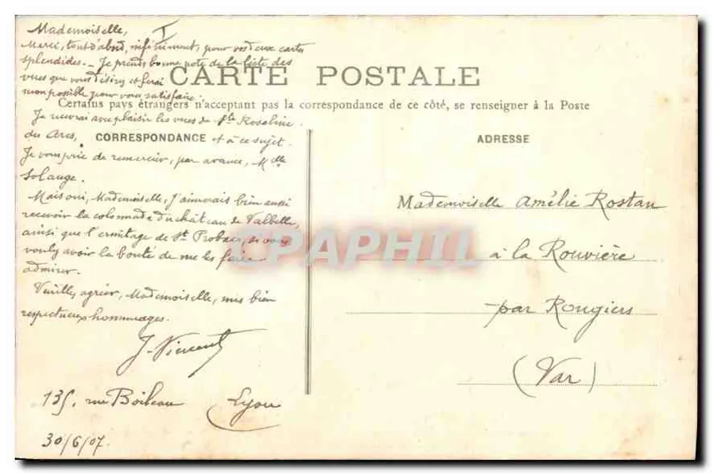 Lyon - Primatiale Saint-Jean, vista interior — editor A. Michel, Pl. Bellecour, 30 bis, Lyon - Verso