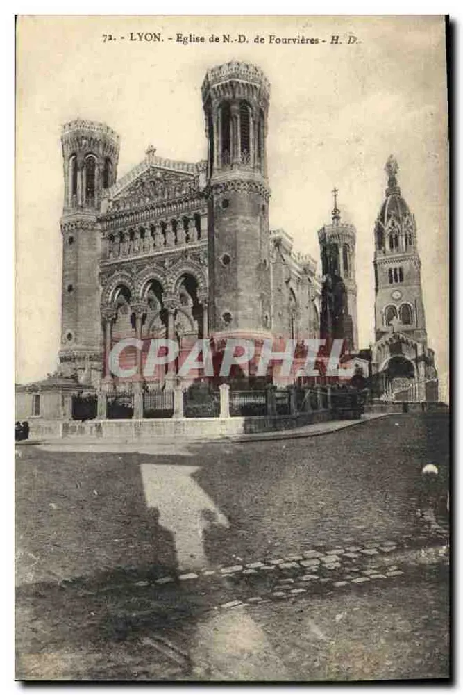 Lyon - Igreja de Nossa Senhora de Fourvières - H. D. - Frente