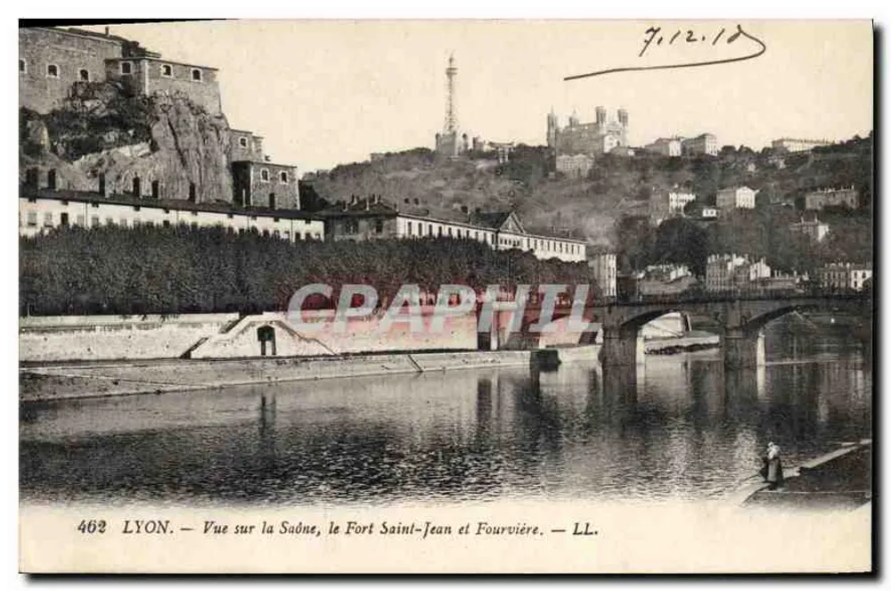 LYON — Blick auf die Saône, den Fort Saint-Jean und Fourvière — LL. n° 462 - Vorderseite