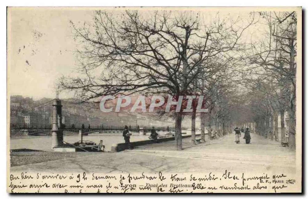 Lyon — Quai des Brotteaux — vista do Rio Rhône com passeios - Frente