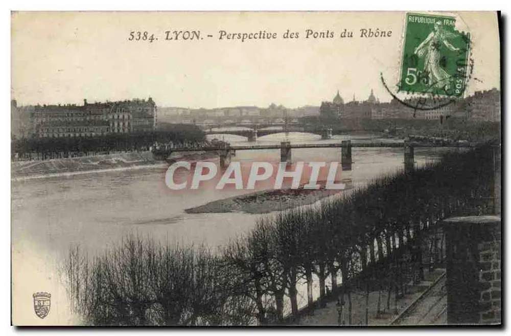 LYON - Perspectiva dos Pontes do Rhône — n°5384 - Frente