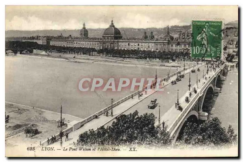 LYON. — Der Wilson-Brücke und das Hôtel-Dieu. — XX. — Verlag: LEVY & CIE, LYON. - Vorderseite