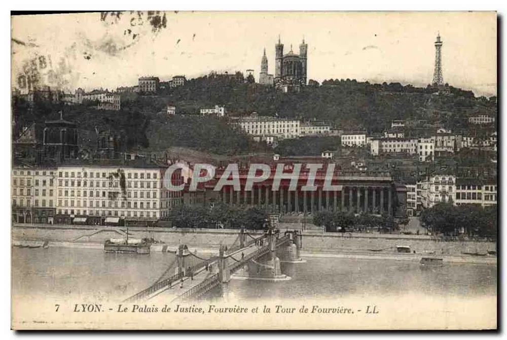 LYON - Das Justizpalast, Fourvière und die Fourvière-Turm - LL - Vorderseite