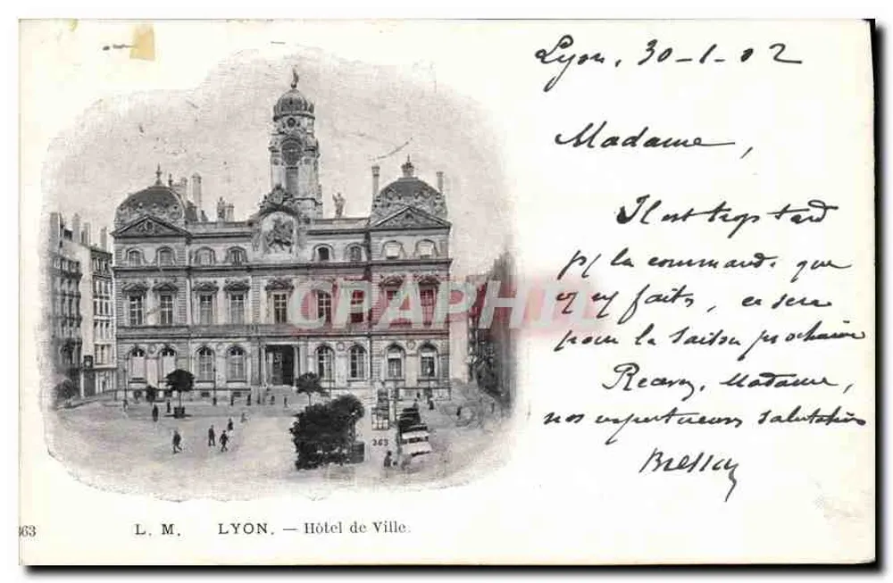 Lyon — Hotel de Ville — L. M. n° 163 - Frente