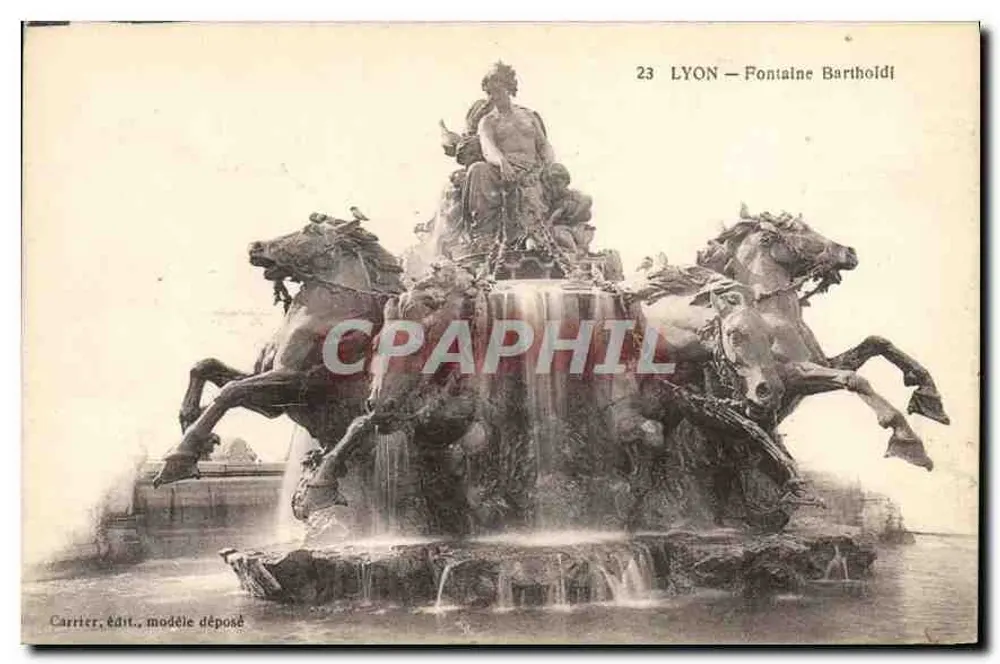 LYON — Fontaine Bartholdi — Carrier, editora, modelo depositado - Frente
