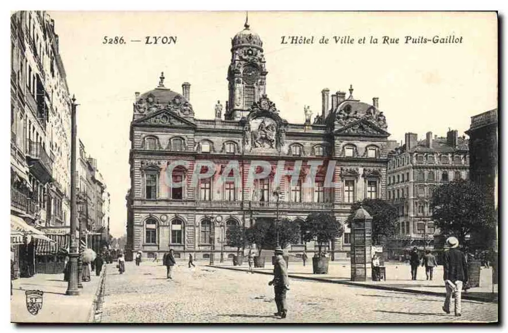 Lyon — Rathaus und Rue Puits-Gaillot — anonymer Verlag, Nr. 5286 - Vorderseite