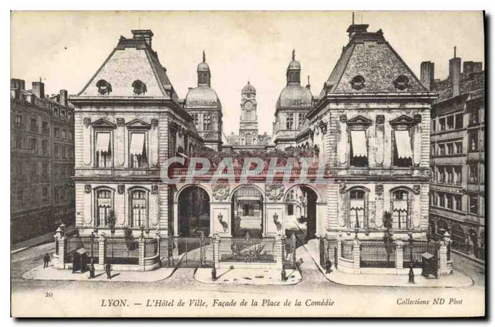 LYON. Das Rathaus, Fassade der Place de la Comédie — Collections ND Phot, n°20 - Vorderseite