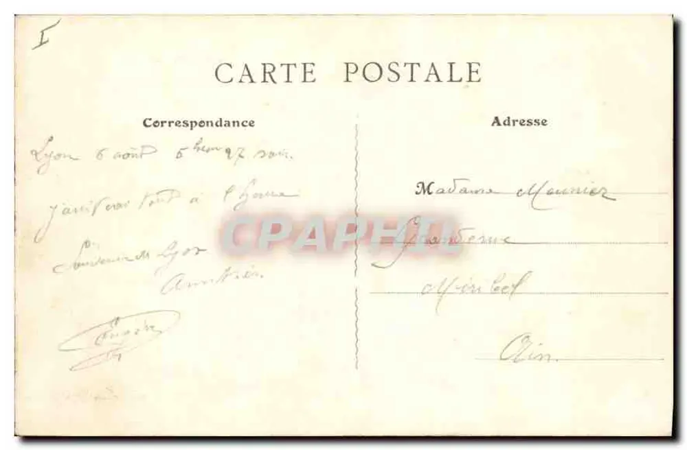 Lyon - Fontaine Bartholdi, erguida em 1892 — B.F. Paris D.2 - Verso