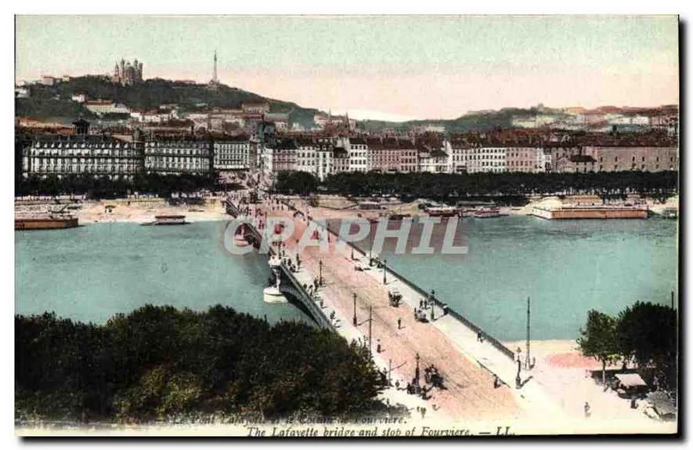 Der Lafayette-Brücke und die Fourvières-Säule — LL - Vorderseite
