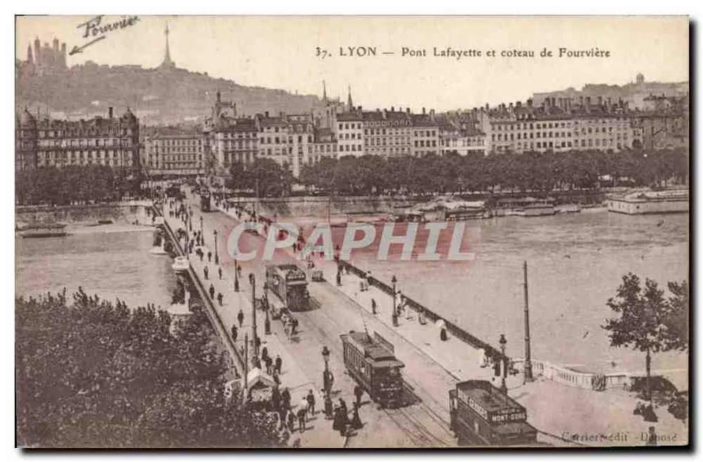 LYON — Pont Lafayette und Hügel Fourvière — Cartier-édit - Dänisch - Vorderseite