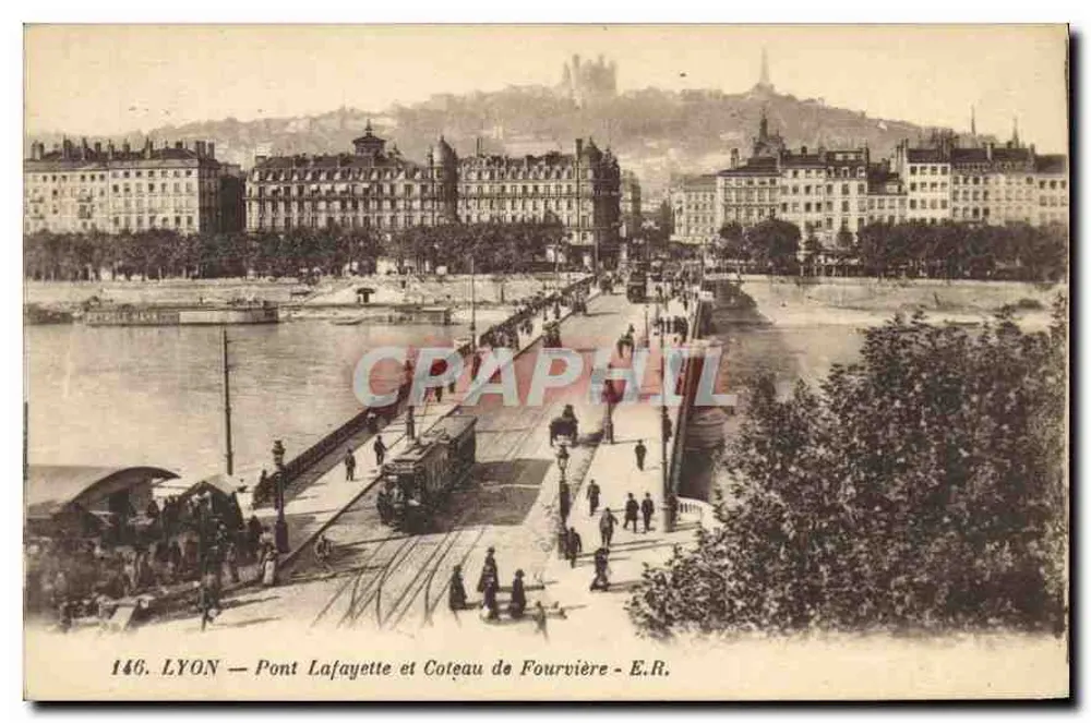 LYON — Pont Lafayette und Fourvière-Hügel — E.R. - Vorderseite
