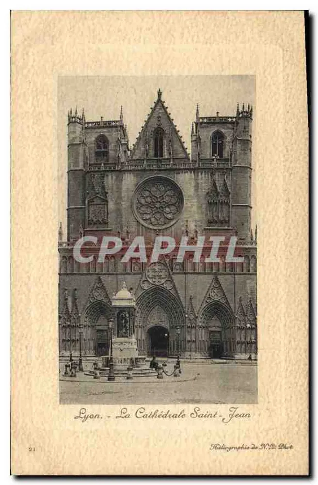Lyon - A Catedral de São João — Fototipia de N.C.B. - n°21 - Frente