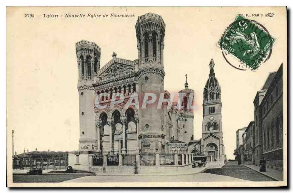 Lyon - Nuova Chiesa di Fourvières — editore F. Paris, n° 2795 - Recto