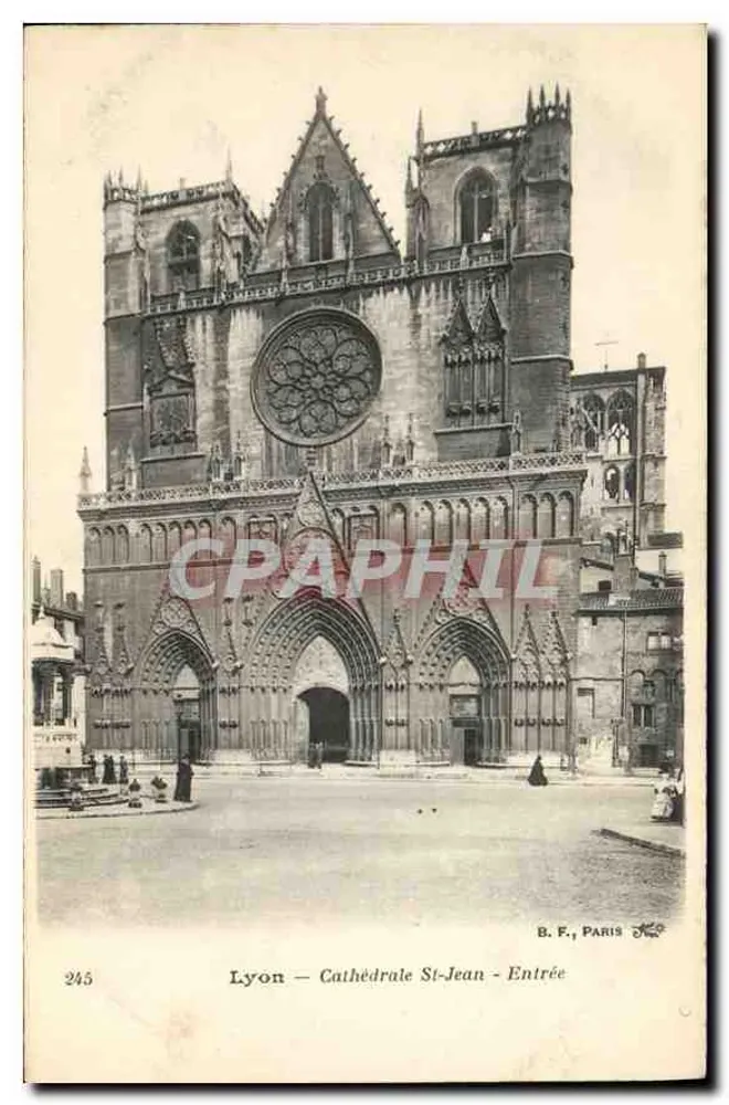 Lyon — Catedral de São João — Entrada — B. F., Paris, n° 245 - Frente