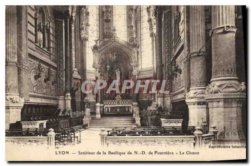 LYON — Innenansicht der Basilika Notre-Dame de Fourvière — Der Chor - Vorderseite