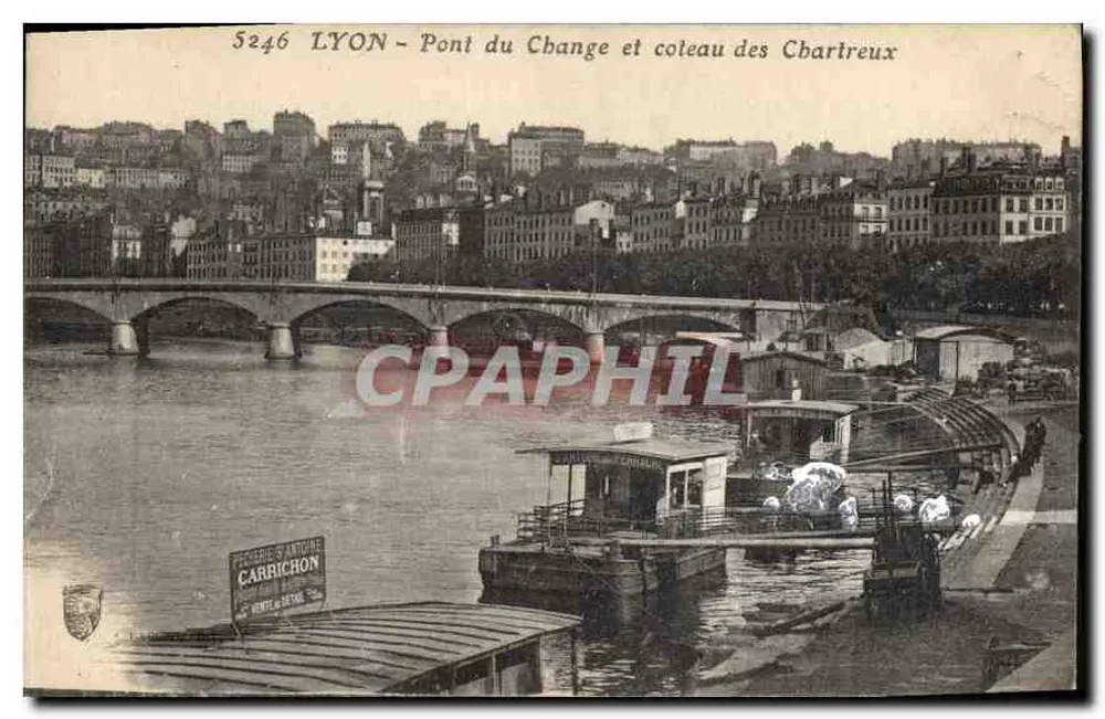 LYON - Pont du Change und coteau des Chartreux — Verlag Carrichon, n° 5246 - Vorderseite