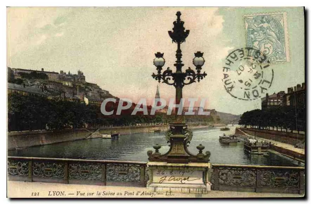 LYON — Ansicht über die Saône vom Pont d'Ainay — LL. — n°121 - Vorderseite