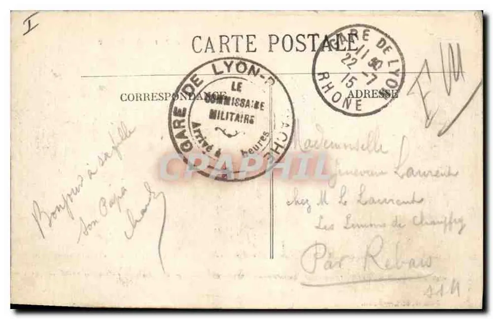LYON - Pont du Change und coteau des Chartreux — S. Fauré, Nr. 5246 - Rückseite