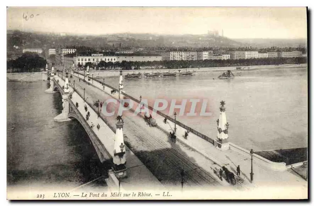 LYON — O Ponte do Meio sobre o Rio Ródano — LL. - Frente