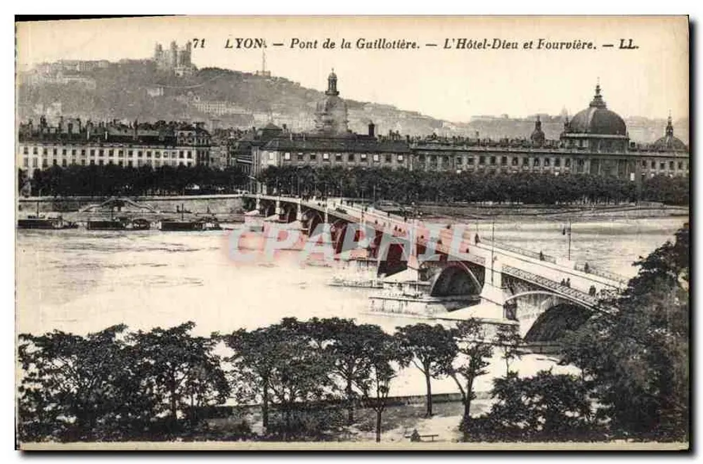 LYON — Guillotière-Brücke — Hôtel-Dieu und Fourvière — LL. — N°71 - Vorderseite