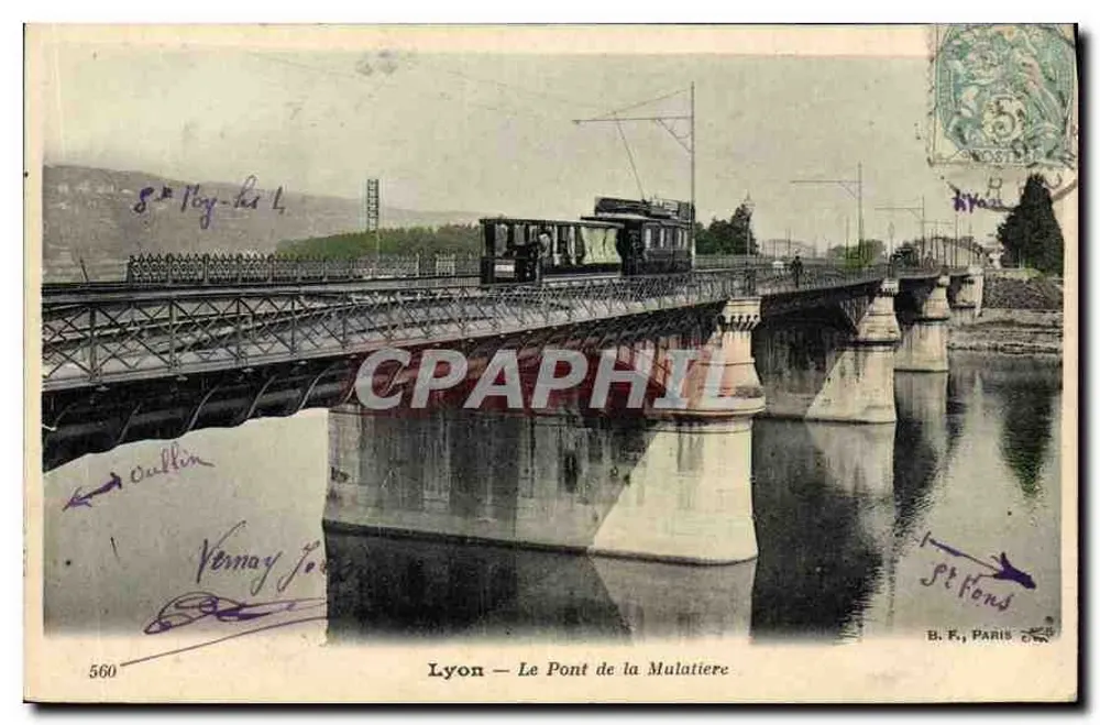 Lyon — O Ponte da Mulatière — B. F., PARIS, n° 560 - Frente
