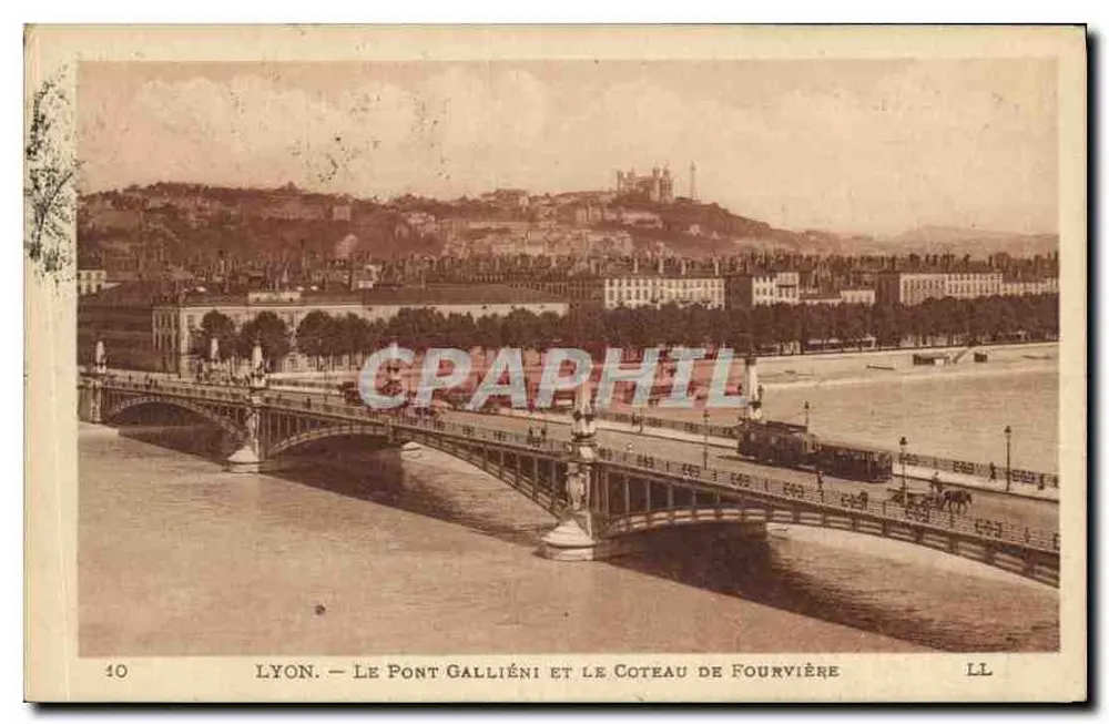 LYON. — Le Pont Galliéni und der Coteau de Fourvière — LL - Vorderseite
