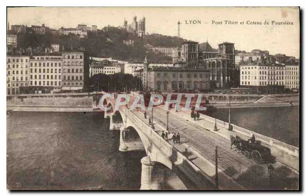 LYON — Pont Tilsitt e Coteau de Fourvière — editor não identificado, n°4 - Frente