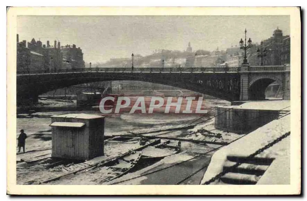 Winter — Der La Feuillée-Brücke — Ansichten von Lyon, Serie CL 345 - Vorderseite