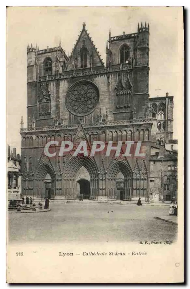 Lyon — Cattedrale di San Giovanni — Entrata — B. F., Paris, n° 945 - Recto