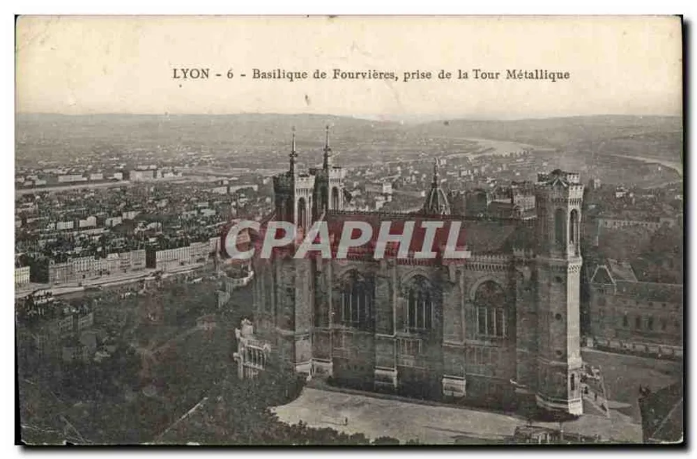 LYON - Basilique de Fourvières, Aufnahme von der Metalltürme — Verlag nicht sichtbar, Seriennummer 6 - Vorderseite