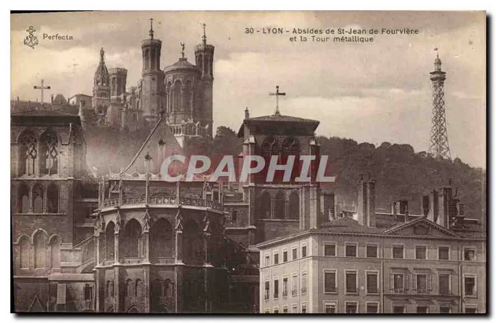 LYON - Apsiden von St-Jean de Fourvière und die Metalltürme — Perfecta, n°30 - Vorderseite