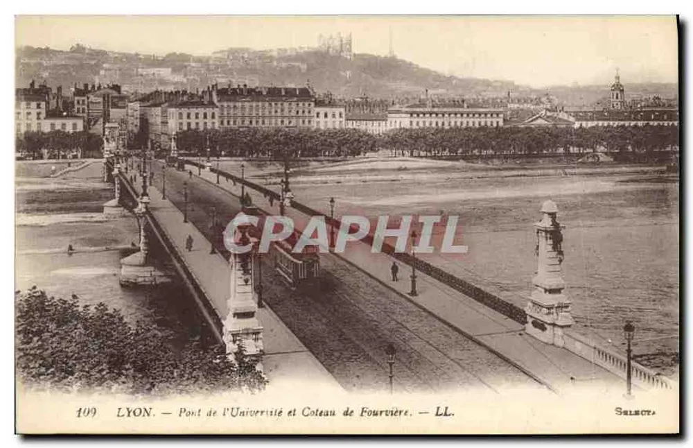LYON — Pont de l'Université et Coteau de Fourvière — Select. - Recto