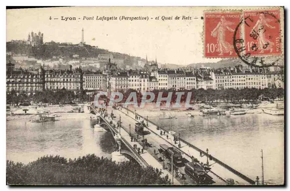 Lyon - Brücke Lafayette (Perspektive) und Quai de Retz — Verlag nicht sichtbar, Seriennummer 4 - Vorderseite