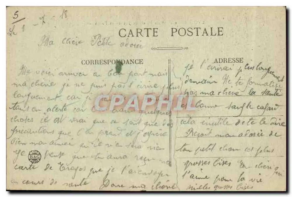 LYON — Die Brücke des Palasts der Gerechtigkeit und Fourvière — Carrier, Verlag Eintragung - Rückseite