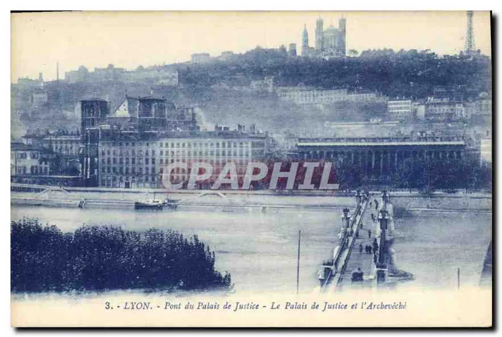 LYON - Pont du Palais de Justice - Das Palais de Justice und das Palais des Archevêché - Vorderseite
