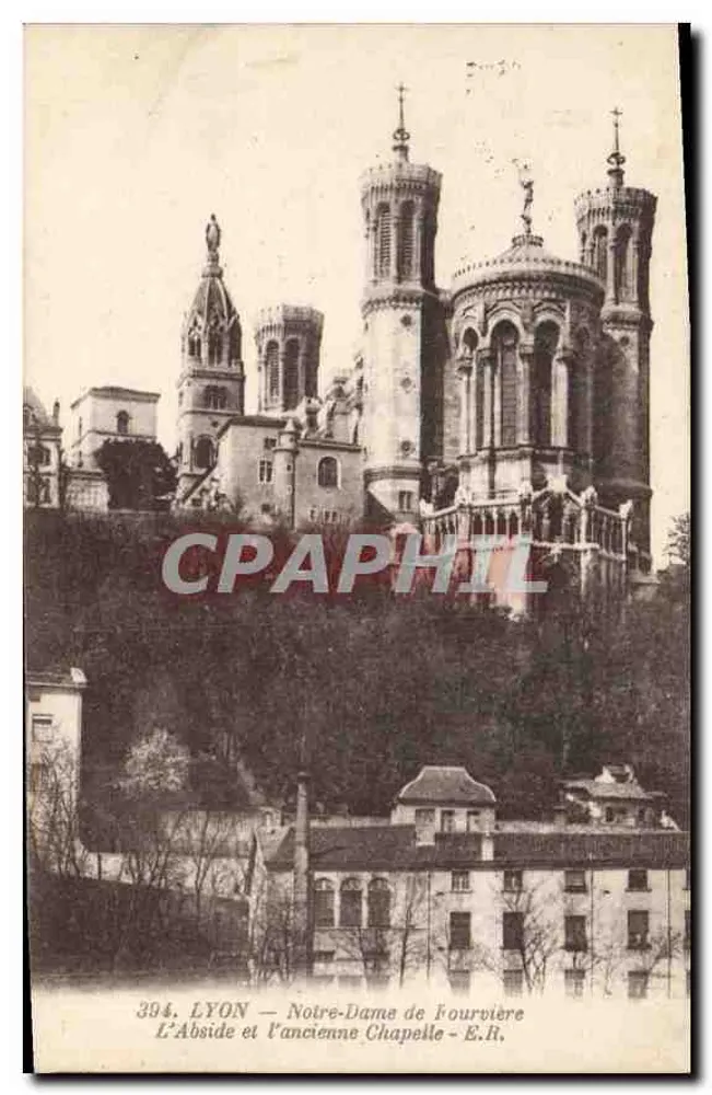 LYON — Notre-Dame de Fourvière — Die Apse und die Alte Kapelle — E.R. - Vorderseite
