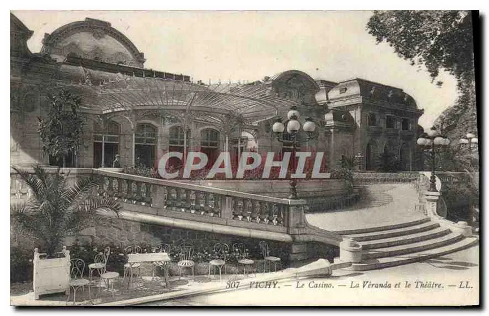 Vichy — Das Casino — Die Veranda und das Theater — LL. — n° 307 - Vorderseite