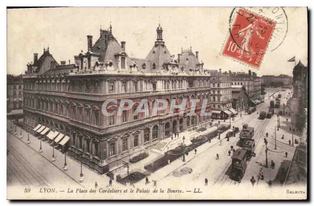 LYON — Die Place des Cordeliers und das Palais de la Bourse — Selecta, n°59 - Vorderseite