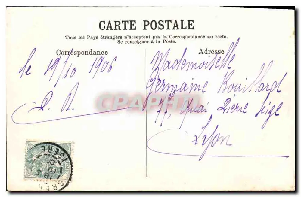 Grenoble — O Pont da Esplanada e o Moucheron — Papeterie des Alpes, Eug. Robert, Grenoble - Verso