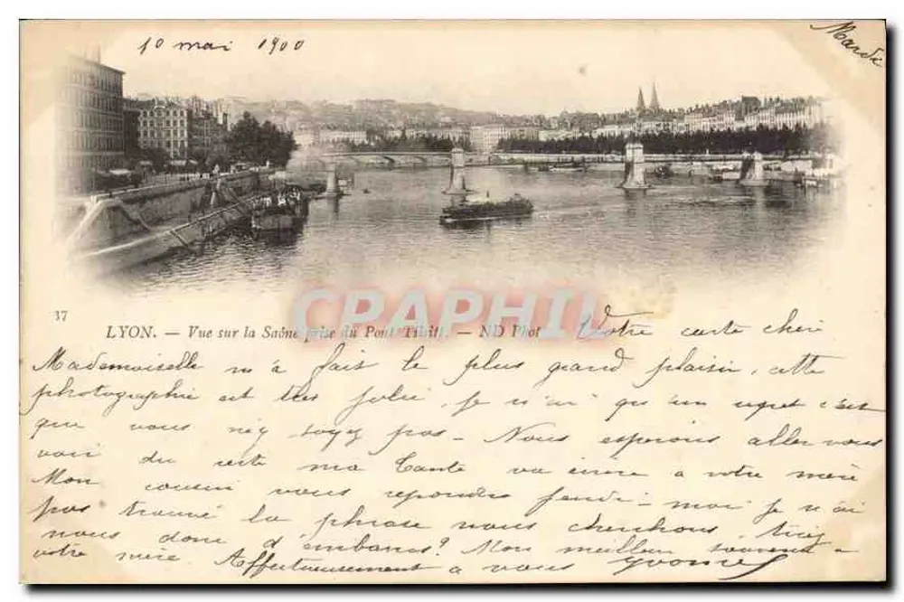 LYON — Blick über die Saône vom Pont-Neuf — NID Piot - Vorderseite